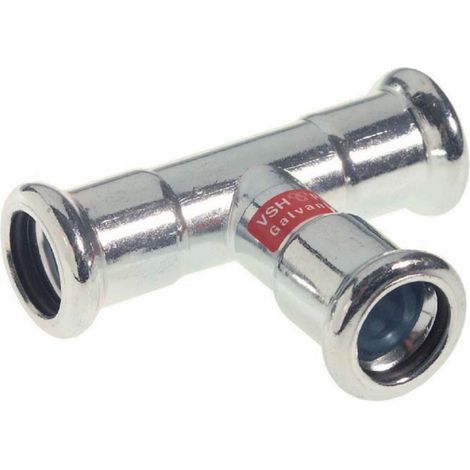 Raccord a sertir acier C Piece en T (fem/fem/fem) 28 mm, Contour M