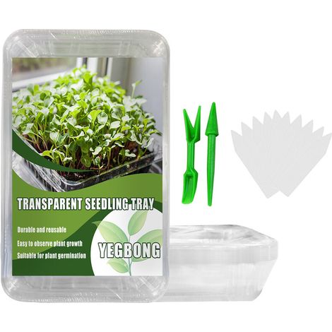 Green Mobility-Pots de semis transparents, boîtes de germination, étiquettes de dispositif de semis de pot de plante domestique, petit kit de jardinage (1/5)