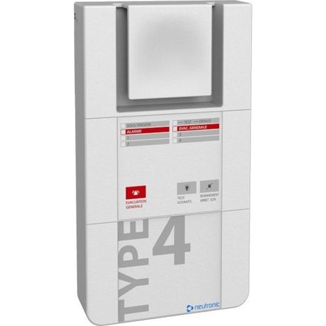 Neutronic – Alarme incendie 4 boucles – Alimentation 24V – Contact sec 0.25A – Conforme NF S 32-001 – Son >90 dB (1/2)