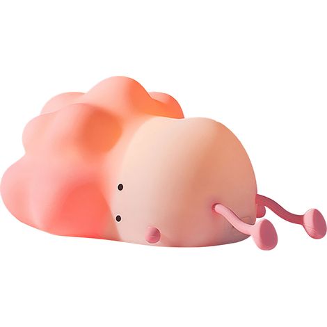 Chouette veilleuse en silicone, réglage de luminosité 3 niveaux, lampe de chevet pour chambre d'enfant, rose (1/5)