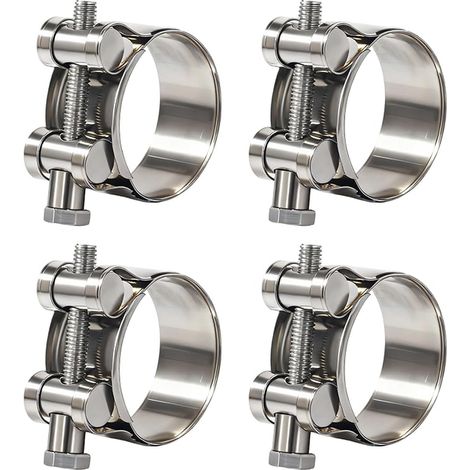 T-Bolt Clamps 20-22mm Universal Exhaust Clamp for Cars and Motorcycles, 304 Stainless Steel Sleeve Clamps