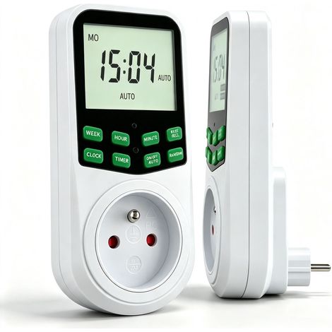 Wattmètre 16A 3680W – Compteur de consommation avec écran LCD rétroéclairé – Protection surcharge – Mémoire des données Version améliorée