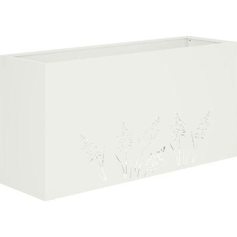 Vaso da giardino Bianco 100 x 30 x 49 cm vidaXL (1/5)