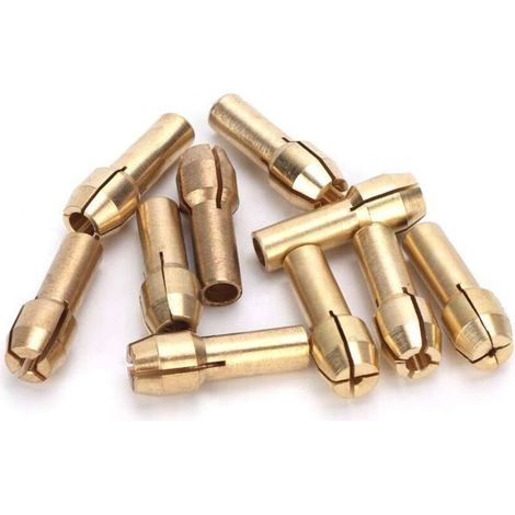 10 pcs mandrin à pince 0.5-3.2mm mini pince de serrage en laiton mandrins mandrins électriques outil rotatif accessoires(Tail diameter 4.3mm) (1/5)