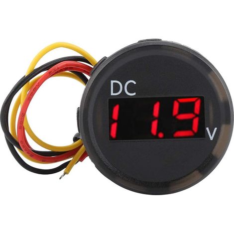 Digitaler Spannungsmesser, DC 0-100 V, wasserdichter digitaler Spannungsmesser, LED-Voltmeter für Motorrad, Boot, Marine, ATV, Camping, Wohnwagen