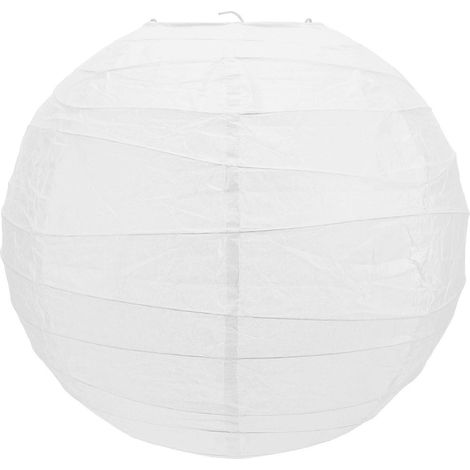 Grandes lanternes en papier blanc : lanternes rondes pliables de 35 cm (13,76 po) pour loisirs créatifs - abat-jour en papier vierge - décorations de plafond pour Noël et le Nouvel An (1/5)