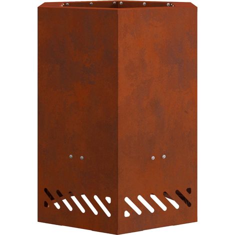 Foyer sans fumée Marron 38 x 38 x 51 cm Acier patiné