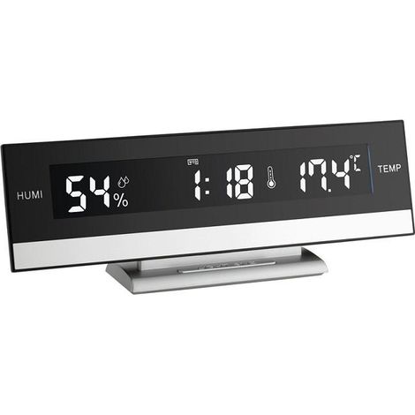 TFA Dostmann 60.2011 reloj despertador digital negro y plata