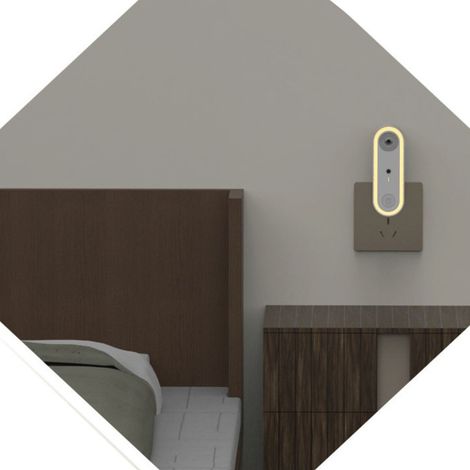 Veilleuse LED intelligente avec capteur pour la purification de l'air, éliminant la fumée et le formaldéhyde, blanche, 100-240V, norme européenne. (1/5)