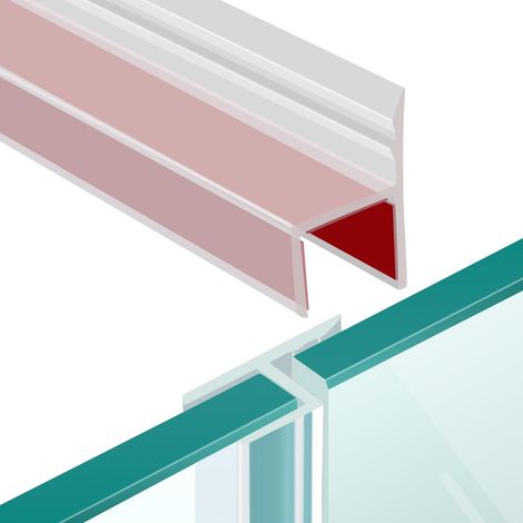 Self-Adhesive Shower Door Seal Vertical Shower Door Seal (H-8mm) Shower Screen Seals for Glass 7 mm 8 mm Thick to Prevent Water Leaks and Noise Transparent 200 cm (1/5)