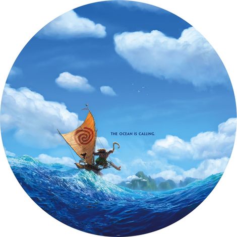 papier peint panoramique rond adhésif Vaiana bleu - Disney (1/3)