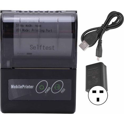 Imprimante thermique Bluetooth sans fil, mini portable pour iOS et Android, supermarchés et restaurants, prise UK (1/5)