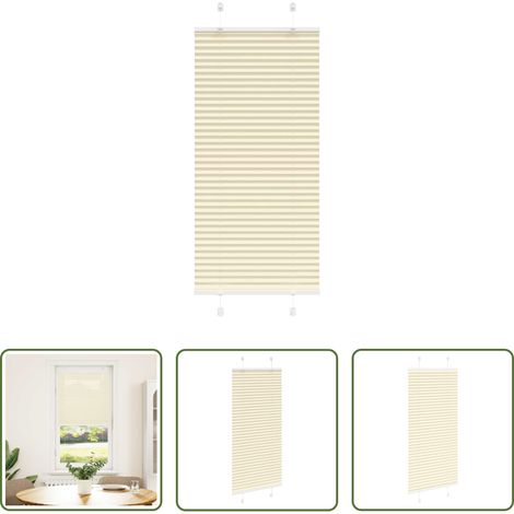 vidaXL Sonnenschutz -  Plissee Creme 60x150 cm Stoffbreite 59,4 cm Polyester (1/5)