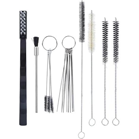 21 Pièces Kit de Nettoyage pour Aérographe, Outil de Réparation de Nettoyeur d'aérographe, Brosses de Nettoyage pour Nettoyer Les Pistolets à Peinture à L'aérographe Buses et Embouts (1/5)