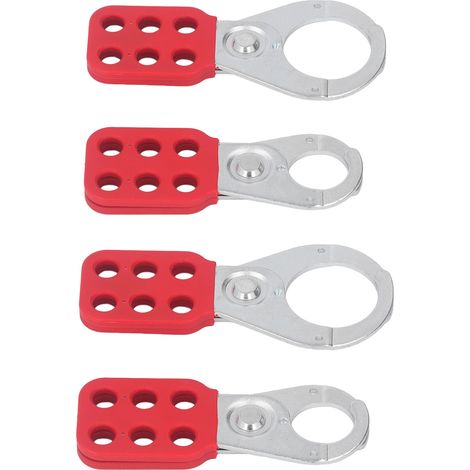 Lot de 4 cadenas de consignation à 6 trous poignée nylon acier zingué sécurité industrielle diamètre 1 po 1,5 po (1/5)