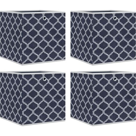 Boîtes de rangement bleu 4 pcs pliables tissu non tissé 32x32x32cm (1/5)
