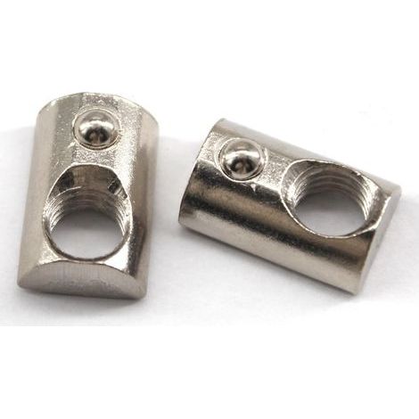 Lot de 50 écrous à ressort à bille M6 en acier au carbone pour profil d'extrusion en aluminium standard européen (1/5)