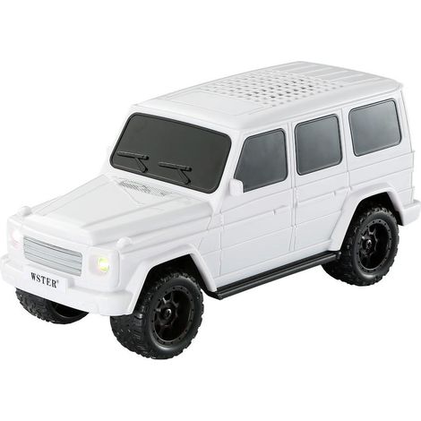 Enceinte Bluetooth élégante pour voiture/SUV avec TWS, radio FM et son puissant de 8 W - Blanche
