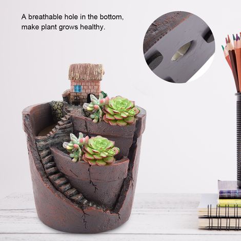 Hausdesign Kaktus-Harz-Blumentopf Pflanzgefäß Garten Sukkulenten Pflanztopf für Zuhause Schreibtischdekoration (1/5)