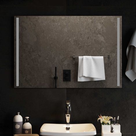 Teenpull – LED-Badezimmerspiegel Transparent 90 x 60 cm Gehärtetes Glas (1/5)