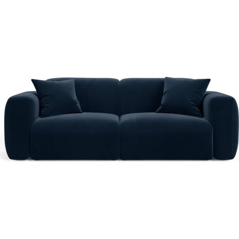 Canapé modulable 3 places en velours bleu roi (1/4)
