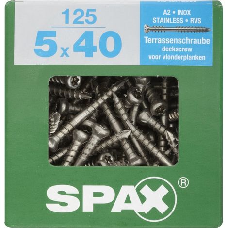 SPAX Vite per terrazza acciaio inossidabile A2,5 x 40 mm,125 Stk. - Scatola M