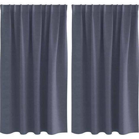 Maison Exclusive - Verdunkelungs-Vorhänge mit Ringen 2 pcs Anthra