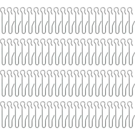 80 Stück Metall-Gardinenhaken, Gardinenhaken, Gardinenclip-Haken, für Fenstergardinen, Duschgardinen (47 x 10 mm) (1/4)