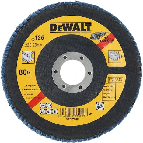 Disco lamellare in metallo DeWALT convesso 125 x 22,2 mm x 80G DT3267 (1/2)