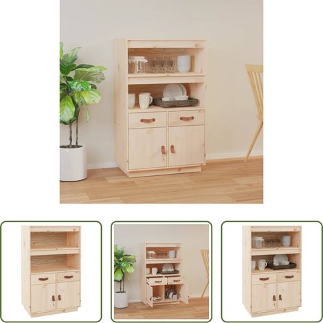 vidaXL Massivholz - Highboard 67x40x108,5 cm Massivholz Kiefer (1/5)