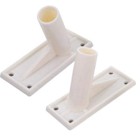 2-Piece Wall Mount Flagpole Bracket Set, Flag Frame Mounting Brackets, White, Suitable for Indoor and Outdoor Use, Garden, Yard (1/5)