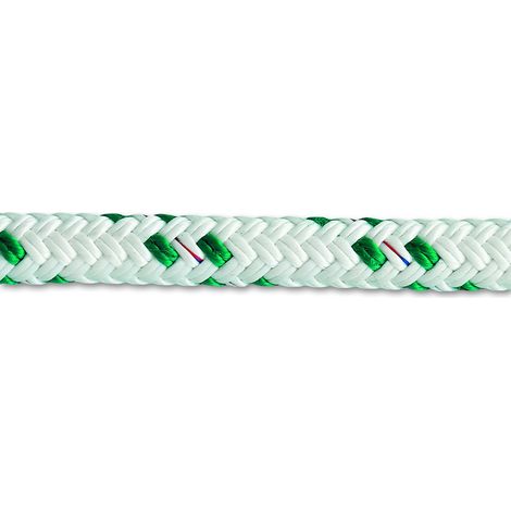 Bobine de Corde en Polyester préétiré 1,2 T Ø 8 mm x 100 m Blanc/Vert