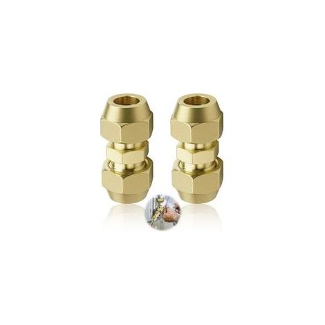 Raccords De Climatisation 3/8", Diamètre du tube en cuivre 9,52 mm, Double Embout pour Tuyaux En Cuivre, Rallonge De Tuyau En Cuivre Joint Double, pour Climatisation - Sans Soudur (1/5)