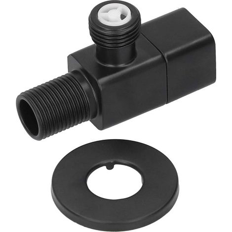 Kaelt - Vanne de Robinet, vanne d'arrêt d'eau de mélangeur Vanne d'angle de Robinet à Angle G1 / 2, vanne d'arrêt Haute Performance de Peinture Noire G1 / 2 pour Cuisine à Domicile (1/5)