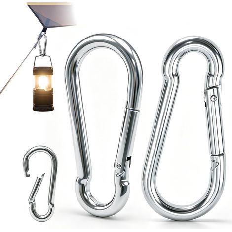 Mousqueton Balancoire Extérieur, Mousqueton en Acier Inoxydable 12x140 mm, Charge Maximale 500 kg, 2 Pièces, Accessoire pour Longue de Balançoire, Idéal pour le Bricolage, le Bateau, le Camping, le Vo (1/5)