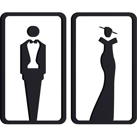 Toilet Sign Toilet Sign Acrylic Black 20 x 11 cm Office Building Shopping Mall (1/5)