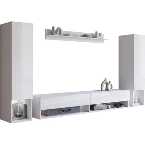 Conjunto de salón Sarasota 176, Blanco + Blanco brillante