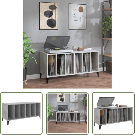 Maison Exclusive Plattenschrank Betongrau 100x38x48 cm (1/5)