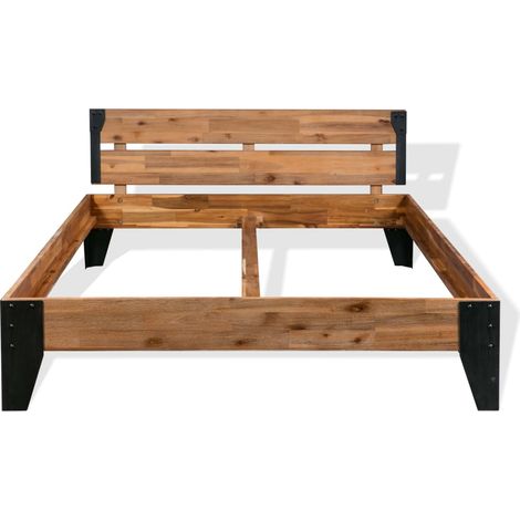 Maison Exclusive - Giroletto senza Materasso in Legno Acacia e Acciaio 152x203 cm (1/5)