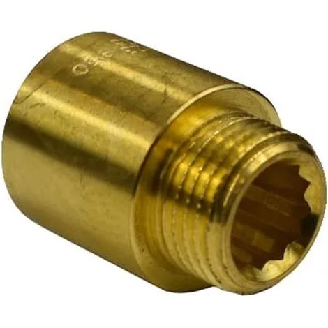 Raccordo filettato in ottone prolunga rubinetto 3/4" AG x 3/4" IG 30 mm