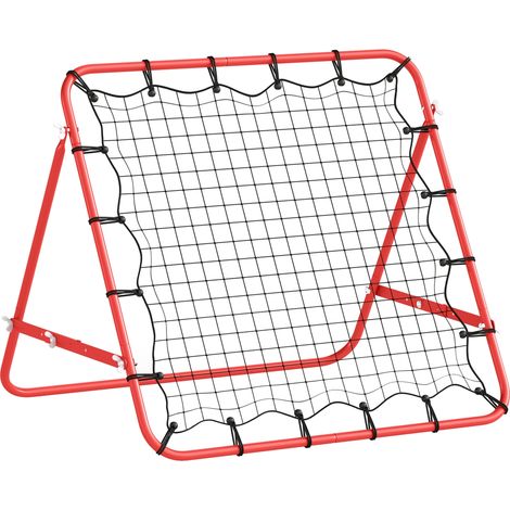 Winkelverstellbares Metall-Rückprallnetz und 20 elastische Seile für Fußball-, Tennis- und Handballtraining, 96 x 80 x 96 cm (1/5)
