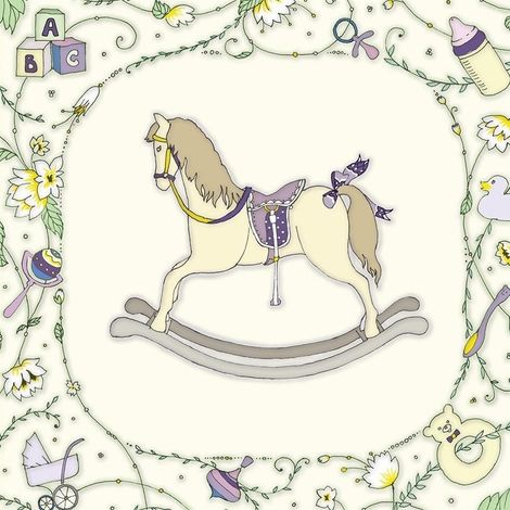 Carte Swarovski carrée CL1910 Cheval à bascule