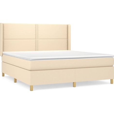 Maison Exclusive - Boxspringbett mit Matratze Creme 180x200 cm St (1/5)