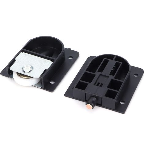 Poulie silencieuse en plastique noir avec roulement pour porte coulissante - Accessoire de quincaillerie pour meubles (1/5)