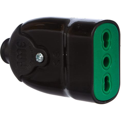 Presa smontabile P17/11 bipasso italiana 2P+T 16A mod. Bicò corpo nero Fanton 81001 (1/4)