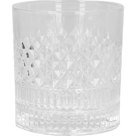 Verre à whisky 300 ml en verre alimentaire résistant, orné de motifs sculptés. Verre à bourbon couramment utilisé pour le whisky, le café et le thé. (1/5)