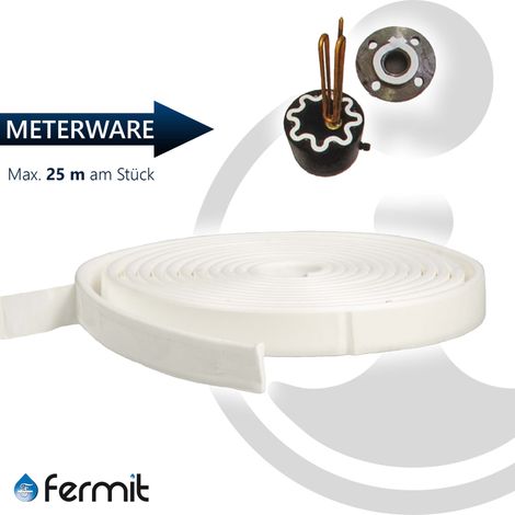 Fermit PTFE Universaldichtung Abdichtungsband + 260°C - 200 bar selbstklebend, 7 x 2,5 mm, METERWARE BonnaTex FA 44107 (1/2)
