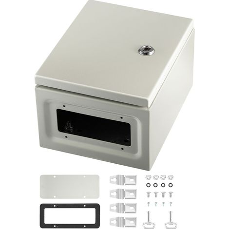 Boîte électrique en acier NEMA 4X, 25x20x15 cm, étanche IP66, anti-poussière, avec plaque de montage, pour usage intérieur/extérieur. (1/5)