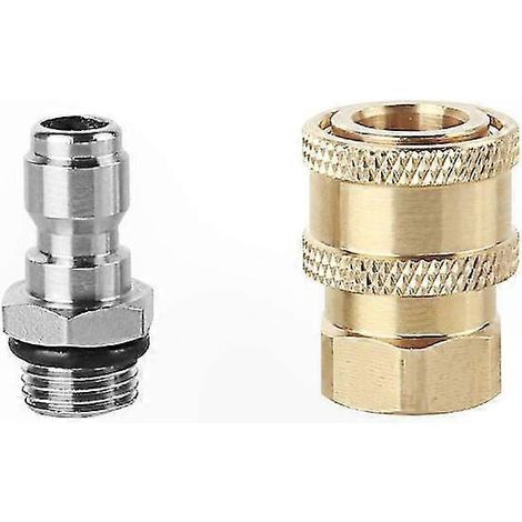 Adaptateur à dégagement rapide 1/4 pouce, coupleur 14mm mâle vers 1/4 pouce pour lance à mousse, connecteur en acier inoxydable pour nettoyeur haute pression, raccord de pulvérisation de savon (1/3)