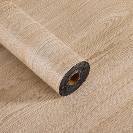 Revêtement de sol en vinyle autocollant - 40 x 300 cm - En PVC - Effet bois - Imperméable et résistant à l'abrasion - Pour cuisine, salon, salle de bain - Jaune clair (1/5)